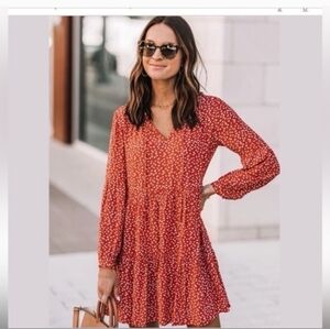 Rails dress Everly Carmine Daisies Floral tiered boho babydoll dress sz sm